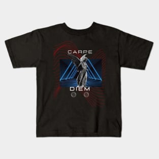 black modern streetwear carpe diem Kids T-Shirt